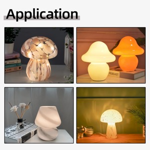 Bo-Glass tùy chỉnh hiện đại cạnh giường ngủ Đèn bàn phong cách Hậu hiện đại nấm đầu giường Đèn bàn hình bầu dục Kính Chụp đèn - Product Image 5
