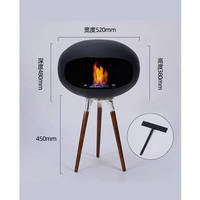 Mini table manuelle moderne brûleur bio-éthanol 304 # en acier inoxydable insert cheminée intérieure télécommande pour villa salon