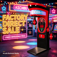 Machine de boxe commerciale à monnayeur avec éclairage LED néon, système de notation électronique, jeu d'arcade avec sac de frappe, vente en gros usine