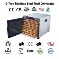 Déshydrateur alimentaire en acier inoxydable à 10 plateaux, écran tactile numérique, température réglable, 80°C, faible bruit, classe B, économe en énergie