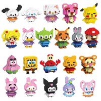 Mainan Edukatif Blok Bangunan Mikro Partikel Seri Boneka Kartun Blind Box untuk Anak-anak Grosir