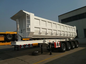 Semi-remorque benne latérale en U de 50 tonnes, benne hydraulique à basculement arrière, 4 essieux - Product Image 2