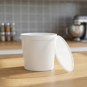 Contenant rond en polypropylène vierge avec système de sécurité, capacité de 2500 ml, gamme de contenants avec système de sécurité - Moulage par injection en gros pour traiteur, plats à emporter et autres - Product Image 1