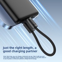 Kabel Pengisian Cepat USB-C 60W 3A, Kabel Data Tipe-C Portabel, Charger Perjalanan Ringkas Berbahan Nilon untuk Ponsel, Tablet, Laptop