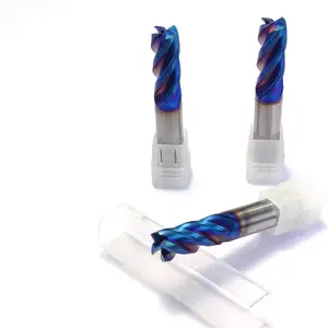 1/8mm 1/4mm 3/8mm 1/2mm azul Nano revestimiento 4 flauta Variable helicoidal desigual espiral fresa final