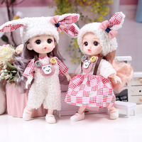 Mini Poupée 17cm Articulée, Jouet pour Enfants Filles, Jolie Poupée Fée DIY aux Grands Yeux 3D avec Vêtements, Ensemble de Poupée à Habiller pour Filles
