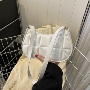 Bolso de hombro duradero para mujer 2024 nuevo estilo Color sólido textura Simple bolso versátil Landies cierre de cremallera para Primavera/Verano - Product Image 5