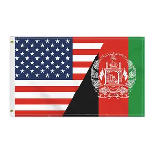 कस्टम ध्वज अमेरिकी अफगान ध्वज, बड़े 100 डी अमेरिकी फ़हान आउटडोर बैनर