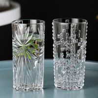 Verre Highball Européen à Base Lourde, Transparent, Sans Plomb, avec Grille Gaufrée