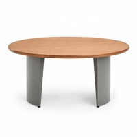 Table à manger de luxe OEM au design contemporain, ronde, en chêne, inspirée de l'Art Déco français, nouvelle arrivée, en panneaux de bois