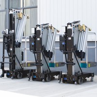 Plateforme élévatrice télescopique électrique portable en alliage d'aluminium avec mât vertical de 4m, 6m, 8m, 12m
