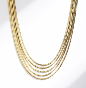 BZM 2022 or inoxydable 18 pouces or petite chaîne plat rétro collier 45x0.1 <span class=keywords><strong>cm</strong></span> - Product Image 5