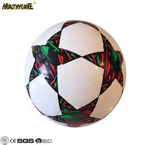 Laminated high quality soccer ball leather PU size 5 for Match color red - Product Image 2