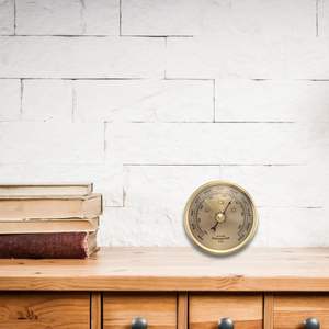 Barômetro Meteorológico Interno e Externo Medidor de Pressão Barométrica para Casa Instrumentos de Estação Meteorológica Analógica (Dourado) - Product Image 3