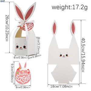 Boîte-<span class=keywords><strong>cadeau</strong></span> à thème de Pâques avec un design mignon de lapin, panier de <span class=keywords><strong>chasse</strong></span> aux œufs, conteneur, boîte à bonbons pour fête d'enfants - Product Image 6