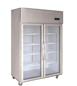 Refrigerador de exhibición de cocina, refrigerador de 2 puertas de vidrio vertical - Product Image 1