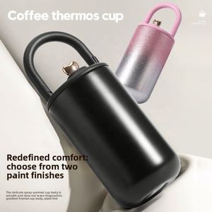 In Stock Modern 500ml Double-Layer Cup Insulated Stainless Steel Tumbler Eco-Friendly Portable Outdoor Camping Car <b>Straw</b> Lid Mug - Product Image 2