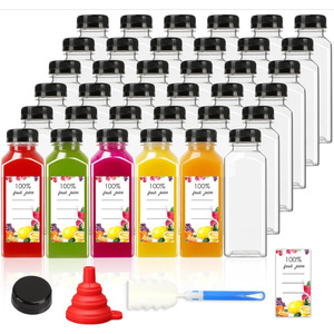 Nouvelle Offre Spéciale – Bouteilles et Pots Ronds en Plastique PET Transparent de 12 oz (<span class=keywords><strong>500</strong></span> ml) pour Boissons Froides, Jus et Lait – Réutilisables - Product Image 6