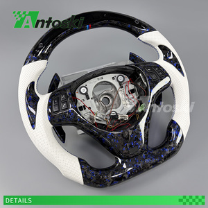 Volant en fibre de carbone forgée bleu personnalisé avec LED pour BMW E90 E91 E92 M3 E82 E88 320d 330i 335i <span class=keywords><strong>135i</strong></span> 128i Coupé 2006-2013 - Product Image 3