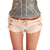 Short en jean déchiré taille basse pour femme, style européen/américain, coupe droite, sexy et tendance, idéal pour l'été