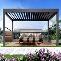 Motorisierte Aluminium-Lamellenpergola Wasserdichtes Schattendach Rostfreier Pavillon für Terrasse Garten Hinterhof Bioklimatischer Balkon Freistehend