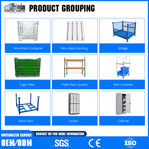 Chất Lượng Cao Đóng Mở Thép Lưu Trữ Pallet <span class=keywords><strong>Stackable</strong></span> Dây Lưới Container Hiệu Quả Kho Hàng Hóa Vật Nuôi Preforms Lưu Trữ - Product Image 3