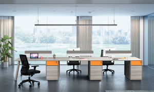 Diousnew thương mại bền hiện đại sang trọng Ergonomic điều hành bảng văn phòng Modular Máy Trạm máy tính bàn bảng với ngăn kéo - Product Image 4