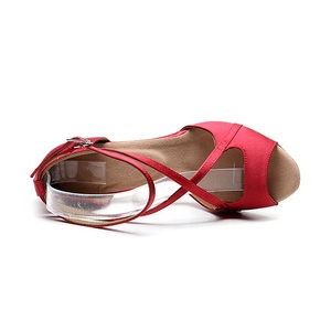 1030 Satén de seda rojo tacón 7,5 cm <span class=keywords><strong>Flamenco</strong></span> zapatos de baile - Product Image 3