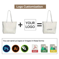Sac fourre-tout élégant en toile neutre avec poignées en corde de coton, logo personnalisé, sac de courses durable et réutilisable pour les courses et les courses quotidiennes