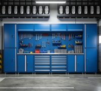 Gabinete de Herramientas Modular de Acero, Solución de Almacenamiento para Garaje, Espacio de Almacenamiento Multifuncional, Adecuado para Talleres de Reparación de Fábrica/Garajes