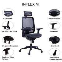 Chaise de bureau ergonomique moderne pivotante avec dossier dynamique, soutien lombaire réglable, accoudoirs 4D et maille respirante pour espace de travail professionnel