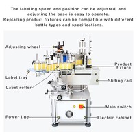 Machine d'étiquetage électrique double face semi-automatique, simple d'utilisation, étiquette 15 à 30 bouteilles par minute