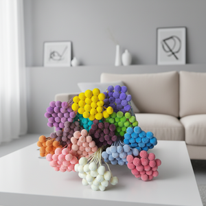 AM-PFKC06 Ammy 20 Têtes <span class=keywords><strong>de</strong></span> Fleurs Dorées Naturelles Billy Balls, Fleurs Préservées, Matériaux Bruts DIY, Décoration d'Intérieur, Véritables Boules Dorées Éternelles - Product Image 1