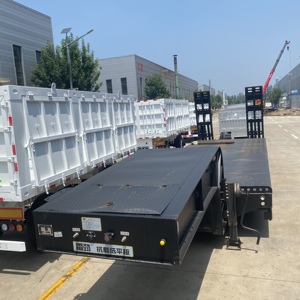Les essieux principaux du véhicule transportent 60 tonnes 70 tonnes 100 tonnes de matériel de construction à usage intensif Lowboy Lowbed semi-<span class=keywords><strong>remorque</strong></span> de camion à vendre - Product Image 6