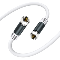 Coaxiale kabel (20 voet) gevlochten afgeschermd digitaal RG6 mannelijk-mannelijk connector PVC-mantel HDTV 1080P voor videorecorders antennes
