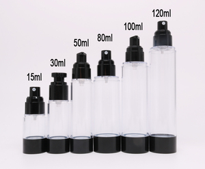 Sang Trọng Trắng Đen Xách Tay 5Ml 10Ml 15Ml 30Ml 50Ml 80Ml <span class=keywords><strong>100Ml</strong></span> Nhựa Không Có Không Khí Bơm Chai Cho Huyết Thanh Chăm sóc Da Kem Bao Bì - Product Image 1