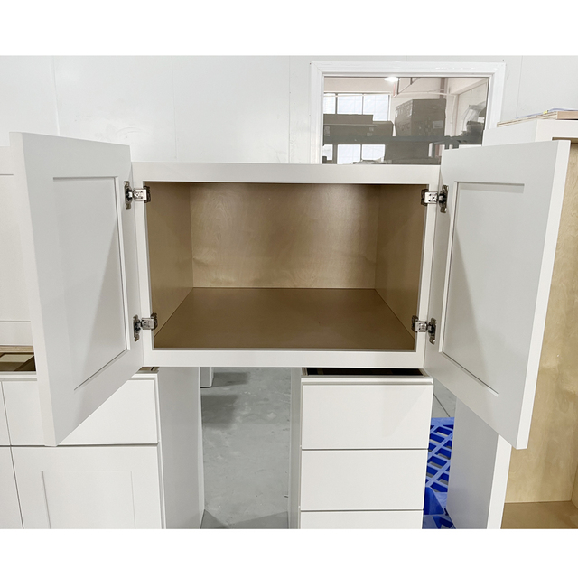 Solid Wood American Standard Framed White Shaker Kitchen Cabinet