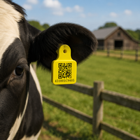 Nouvelle étiquette d'oreille intelligente en TPU pour ferme avec solution RFID et capteur de température pour la gestion du bétail