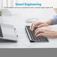 Keyboard Oem Moq rendah Keyboard nirkabel portabel, Ultra tipis senyap, Keyboard Bluetooth komputer kantor Portabel Travel Mini Ringkas