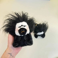 Nouveauté : Pendentif singe moineau à poils crépus et fourrure texturée, visage blanc, en peluche douce, écologique, amusant et mignon, porte-clés pour sac