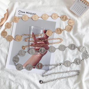 Ouro Metal Link <span class=keywords><strong>Chain</strong></span> Belt para Mulheres Cintura Correntes Chunky Grosso Cadeia Belt para Vestidos Jeans - Product Image 2