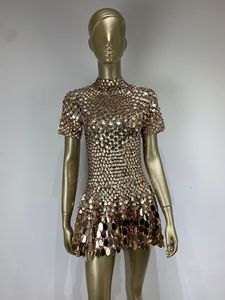 BH1320 superventas vestido de una pieza de manga corta de <span class=keywords><strong>moda</strong></span> de lentejuelas longitud <span class=keywords><strong>Midi</strong></span> para fiestas de club nocturno actuaciones de Gala - Product Image 4