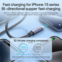 Cable USB 3.2 Gen 2x2 C a C Mindpure de 240W, Sincronización Rápida de 20Gbps, Video 4K a 60Hz, E-Marker HUSB332A para Laptop, Banco de Energía, Teléfono Inteligente