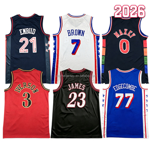 Camiseta de Baloncesto Cosida Estilo Moderno para Hombre 2026, VJ Edgecombe, Jaylen Brown, Joel Embiid 3, Iverson, Tyrese Maxey, Paul George, Tallas S-2XL - Product Image 1