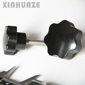Black Bakelite Star Handle Knob Plastic Seven-Angle Star Mechanical Clamping Handwheel Knobs With Threaded Stud