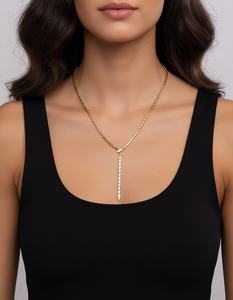 Venta al por mayor único collar de serpiente refrigerada 14K/18k oro con piedra de circón joyería de moda para bodas y fiestas - Product Image 4