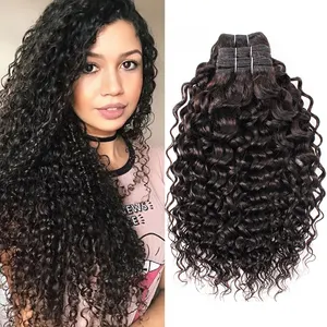 10A Remy Virgin Rambut Manusia Brasil 18 Inci Sambungan Anyaman Kain Basah dan Bergelombang Bundel Keriting Gelombang Air