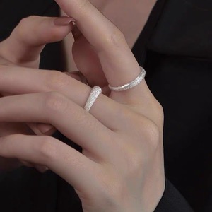 Anillo de plata de ley S925 con acabado mate para mujer, anillo minimalista para el dedo índice, regalo de joyería de moda. - Product Image 4