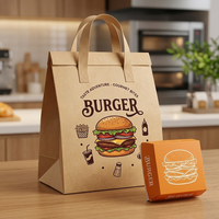 Boîte à dessert en carton personnalisée facile à assembler pour shawarma, frites, doner kebab avec séparateurs et emplacement pour sauce