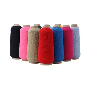 Thailand latex rubber thread 90# double covered polyester 75D elastic yarn for socks